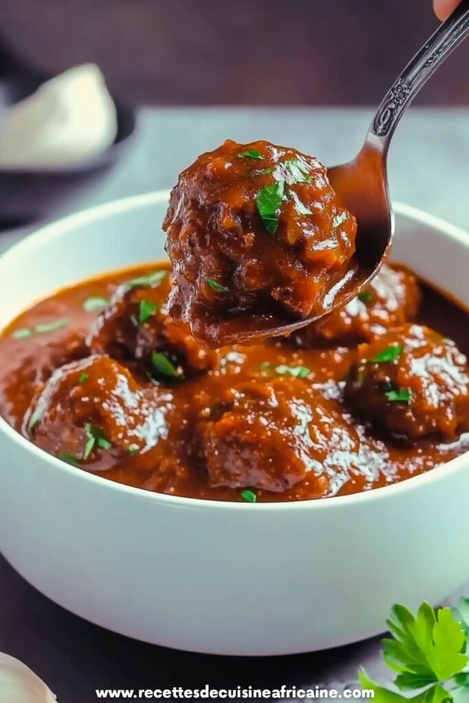 Sauce Spaghetti Africaine avec Boulettes de Viande