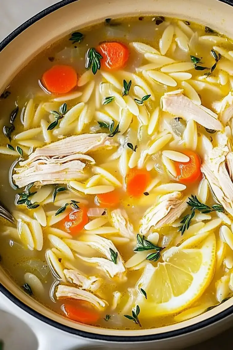 Soupe au Poulet, Orzo et Citron