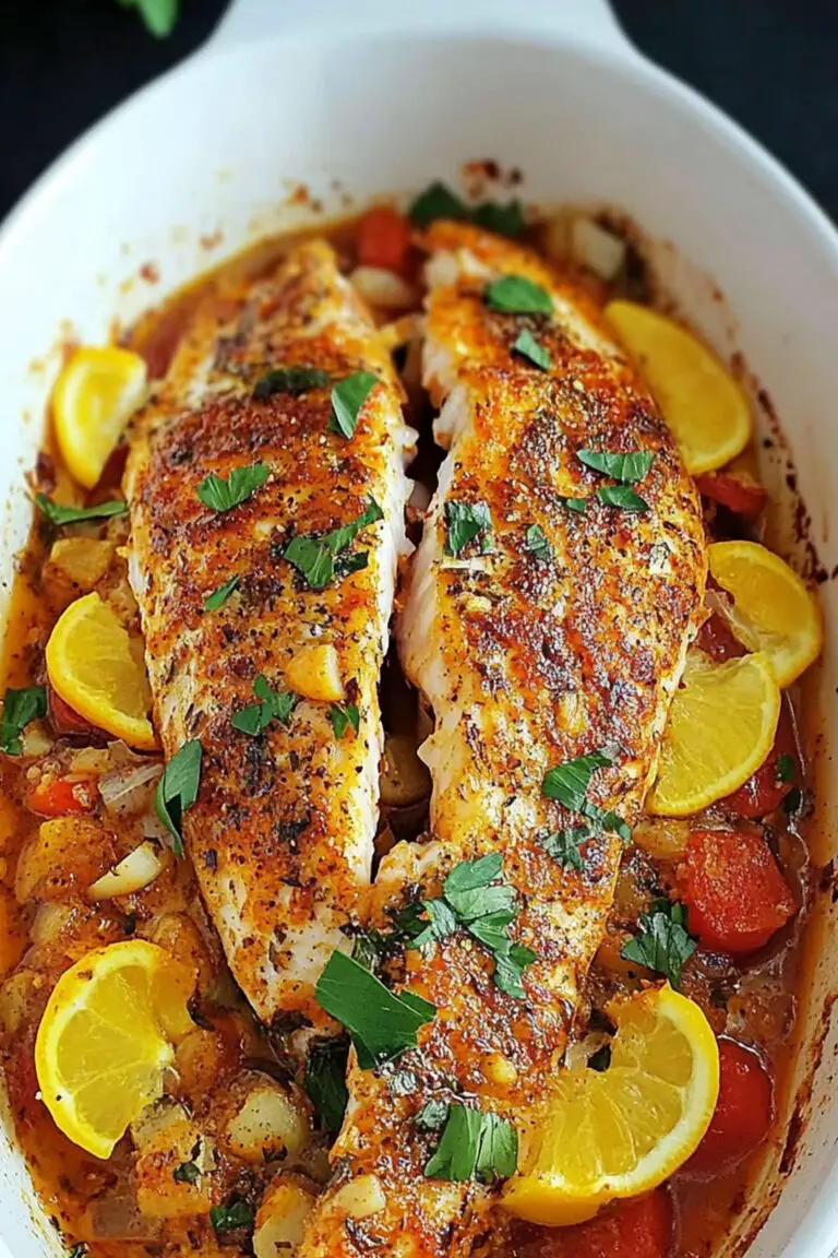 Vivaneau Rouge au Four aux Herbes et Ail