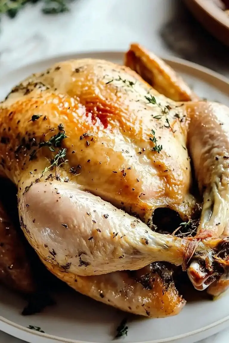 Poulet Rôti au Beurre à l’Ail et aux Herbes